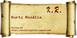 Kurtz Rozália névjegykártya